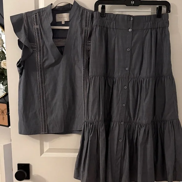 Brochu Walker Gray Midi Skirt - Picture 2 of 4